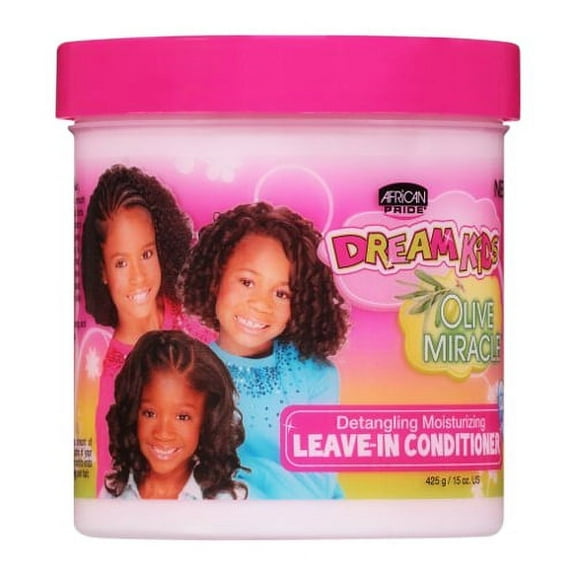 African Pride Dream Kids Leave-In Conditioner, Olive Miracle For Kids Hair, 15 oz, 3 Pack
