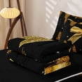 thumbnail image 5 of Erosebridal Girls Bow Tie Zipper Full Size Comforter Sets with Fitted Sheet and 2 Pillowcases, Chic Sequins Print Zipper Bedding Set, Black Reversible, Gold Black, Black Reversible, 5 of 7