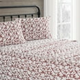 thumbnail image 3 of Truly Soft Ribbon and Bows Cotton Flannel 4-Piece Full Sheet Set in White and Red, Cotton , Adult, All Season, OEKO-TEX Certified, 3 of 5