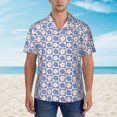 thumbnail image 4 of Daiia Plaid Flowers Hawaiian Shirt for Men Gentle Cotton Regular Short Sleeve Casual-XX-Large, 4 of 9