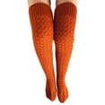 thumbnail image 5 of Komoo 4Pair Women Knitted Over Knee Thigh Socks Crochet High Boot Socks Winter High Socks Leg Warmers, 5 of 9
