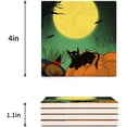 thumbnail image 3 of FMSHPON Happy Halloween Night Set of 6 Coaster for Drinks, Absorbent Ceramic Stone Coasters Cup Mat with Cork Base for Home Kitchen Room Coffee Table Bar Decor, 3 of 4