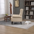 thumbnail image 3 of Tcbosik Mid Century Modern Accent Chair Upholstered Armchair Comfy Single Sofa with Tufted Wingback for Small Spaces Bedroom Living Room, Camel PU, 3 of 9