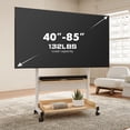 thumbnail image 7 of FITUEYES Rolling TV Stand with Wheels for 40-85 inch TVs, Height Adjustable Mobile TV Stand TV cart with Wooden Large Storage,White, 7 of 7