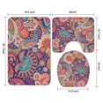 thumbnail image 3 of Multicolor Paisley and Floral Pattern Bathroom Rugs Sets 3 Piece,Toilet Cover Set,Absorbent Non Slip Bathroom Mats Sets with U-Shaped Contour Rug Toilet Rug Set, 3 of 5