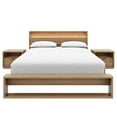 thumbnail image 1 of Gael 4 Piece Queen Size Bedroom Set with Slatted Bedframe, Headboard with Integrated Light, 2 Nightstands, 1 of 7