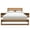 Brown Oak, variant on Gael 4 Piece Queen Size Bedroom Set with Slatted Bedframe, Headboard with Integrated Light, 2 Nightstands
