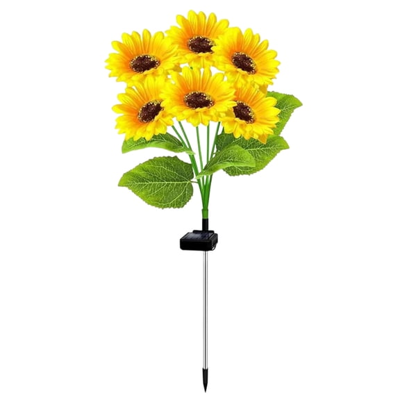 Solar Powered Simulation Sunflower Garden Light Outdoor Stake Lamp For Lawn Patio Decor