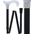 thumbnail image 2 of Rhinestone Pearlz Designer Folding Cane: Elegant Black & White - Adjustable Walking Cane for Women and Men, Lightweight Aluminum Walking Stick, 2 of 5