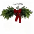 thumbnail image 3 of Christmas Door Swag with Bells Pinecones and Velvet Bow Artificial Hanging Christmas Decoration for Front Door Mirror Fireplace Mantel Indoor Holiday Decor, 3 of 6