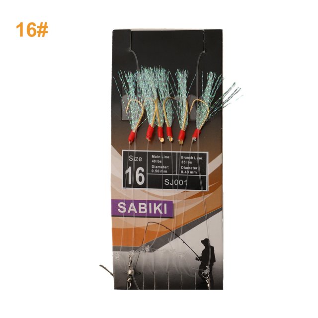 6 Pcs Sabikis Leurre Souple de Pêche Montages Appât Jig Leurre Plume Leurre Hareng Appât