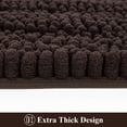 thumbnail image 5 of Ileading Ultra Soft Bathroom Rug Set 3 Pieces, Non Slip Thick Chenille Striped Bath Mat, Absorbent Plush Shaggy Bath Rugs for Bathroom, Brown, 5 of 8