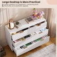 thumbnail image 6 of Danolapsi Fluted 6 Drawer Wide Dresser, Modern Chest with Spacious Deep Drawers, Wooden Organizer Ideal for Living Room, Hallway, 6 of 9