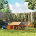 thumbnail image 2 of Pawhut Chicken Run Large Chicken Coop with Nesting Box, Orange, 2 of 10