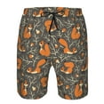 thumbnail image 3 of Cauagu Fox And Mushroom Print Men's Swim Trunks,Hawaiian Bathing Suit Swimsuits Beach Shorts with Pockets for Men Quick Dry Swimming Board Shorts-, 3 of 6