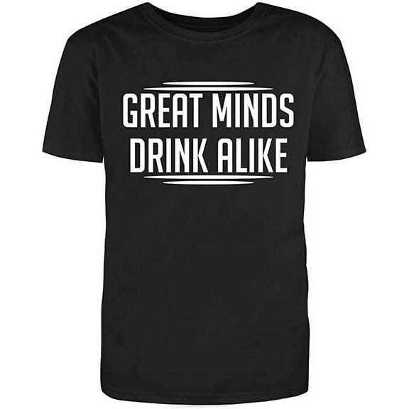 RedBarn Unisex Black Half Sleeves Cotton Great Minds D**** Alike Graphic Adult Humor Sarcastic Funny T Shirt