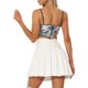 thumbnail image 3 of INSPIRAR CHIC Top de Mujer con Brillo, Tirantes de Espagueti, Dobladillo Curvo, Parte Brillante, Crop Cami L Plata, 3 of 6