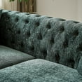 thumbnail image 6 of 82" Chenille Chesterfield Sofa with Pull Buckle Design, Tufted Buttons and Copper Nailhead Trim, Modern 3-Seater Couch for Living Room, Office, or Bedroom, Solid Wood Frame with Metal Legs, Green, 6 of 9