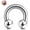 Titanium-Horseshoe Balls, variant on G23 Titanium Septum Rings 6G 8G 12G - Horseshoe Circular Barbell Spikes Stretched Pincher Nose Piercing Jewelry ASTM F136 Titanium Earrings for Women Men Silver 10 mm 12 mm