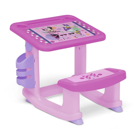 Disney Minnie Mouse Draw and Play Desk by Delta Children – Includes 10 Markers and Coloring Book, Pink