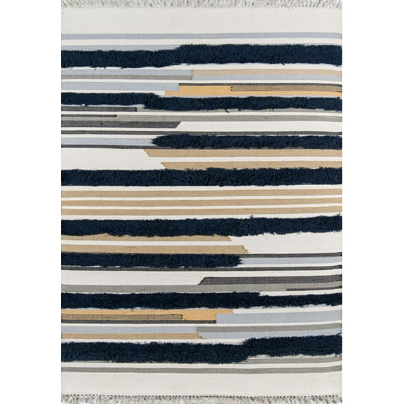 Novogratz Indio IND-6 Navy Feliz 2'3" X 7'10" Runner