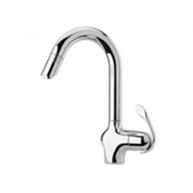 Just JPO-1700 Single Handle kitchen Faucet with Pull-Out Spray, Polished Chrome