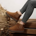 thumbnail image 2 of Womens Rhinestones Snow Boots Fashion Winter Warm Fleece Lined Suede Glitter Platform Chelsea Ankle Booties Yellow Size 6.5, 2 of 6