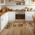 thumbnail image 2 of Sm:)e Pumpkin Maple Leaf Sweet Home Linen Fall Kitchen Rugs and Mats, 17x29Inch and 17x47 Inch, Non Slip Mat for Porch Patio Hallway, 2 of 6