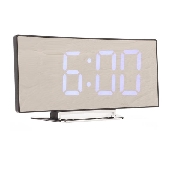 Mirror Digital Alarm Clock, Digital Clock 2 Display Modes  For Decor For Bedroom Blue LED