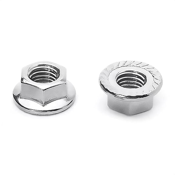 4 Pieces M12 x 1.25mm Pitch Serrated Flange Nut Hex Lock Nuts, Metric Fine Pitch, Stainless Steel 304