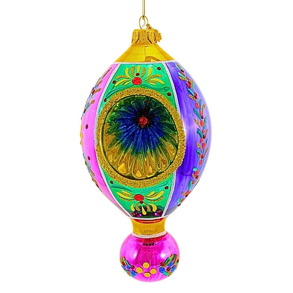 Huras Family 7.00In Merry & Bright Tivoli Gardens, Glass, Oblong Single Reflector Drop Hf005mb