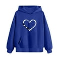 thumbnail image 5 of Girls Oversized Hoodies Paw & Love Heart Printed Pullover Sweatshirts Clothes for Kids Valentines Day Gifts, Blue 7 Years, 5 of 6