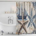 thumbnail image 4 of Vintage Nautical Waterproof Fabric Shower Curtain,Summer Coastal Floral Starfish Waterproof Fabric Shower Curtain for Bathroom Curtains Bathtubs Hotel Shower Curtains with 12 Hooks Long 72x78in, 4 of 8