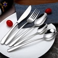thumbnail image 5 of Elegante juego de cuchillos, tenedores y cucharas de acero inoxidable para carne, cuchara para café, postres y hielo para hotel, espesada, 5 of 5