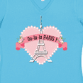 thumbnail image 4 of Inktastic Paris Oo-la-la with Eiffel Tower and Flowers in Pink Heart Women's V-Neck T-Shirt, 4 of 5