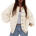 thumbnail image 1 of Suéter PRETTYGARDEN 2025 Tejido Grueso con Botones Beige M, 1 of 5