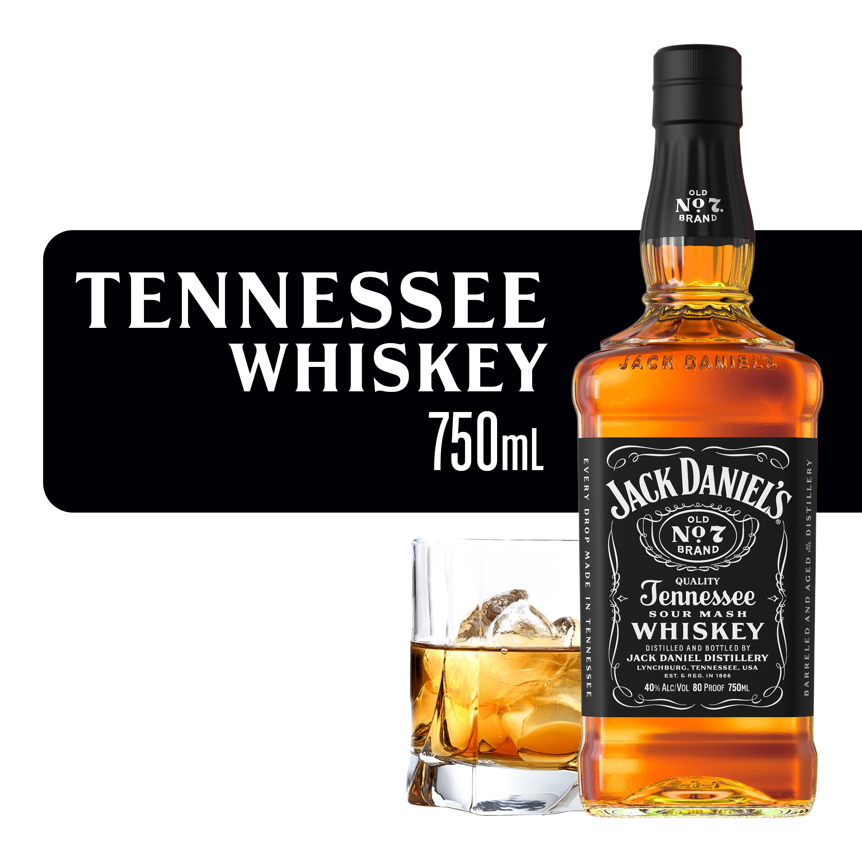 ウイスキー Jack Daniel's Old No.7 Tennessee Whiskey Jack Daniel's Old No. 7 Tennessee Whiskey, 750 ml Bottle, 80 Proof