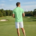 thumbnail image 4 of Trgacdwlo Ice Silk Mens Polo Shirts Quick Dry Cooling Short Sleeve Men Shirts Collared Sun Protection Golf Shirts for Men Green XL, 4 of 7