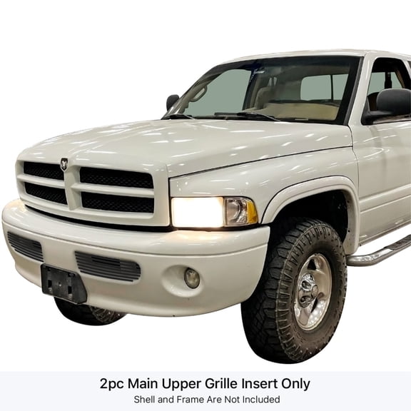 1999-2001 Dodge Ram Sport Stainless Steel Black Powder Coated Finish 8X6 Horizontal Billet Black Stainless Steel Billet Grille