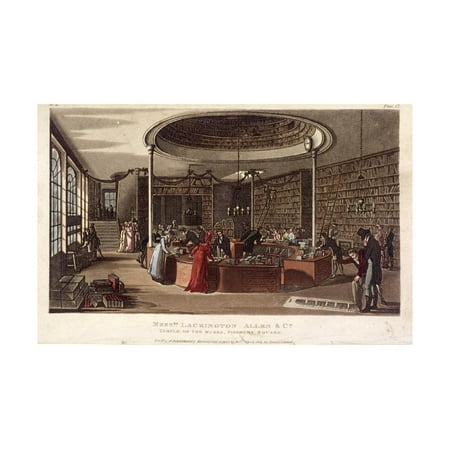 Interior View of the Temple of the Muses Bookshop, Finsbury, London, 1809 Print Wall (Best Second Hand Bookshops London)
