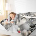 thumbnail image 4 of Manfei Cute Christmas Snowman Queen Comforter Set,Hello Winter Bedding Sets,White Silver Bedding Comforter Set For Girsl Kids,Luxury Bedroom Decor Reversible,3-Piece, 4 of 8