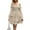 Cream, variant on Womens Smocked Flounce Sleeve Ruffled Dress Layered Sheer Overlay 100% Polyester For Day To Night Occasion Party