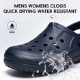 thumbnail image 3 of YHOON Clogs Men and Women Garden Shoes Marbled Clogs Slides Sandals Unisex Slip on Beach Water Shoes Navy Blue Size 6 Women/4 Men, 3 of 7
