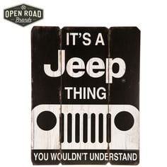 Open Roads Brands Jeep Thing Tin Button Sign