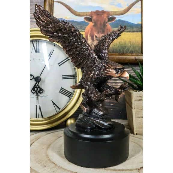 Wings of Glory King of The Skies Majestic Bald Eagle Swooping On Prey Figurine