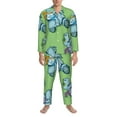 thumbnail image 3 of Kdxio Motorcycle Riding Dinosaur Men’s Pajama Set Pajamas For Men 2 Piece PJ Set with Men Pajama Pants and Long Sleeve T-Shirt Lounge Set-Large, 3 of 7