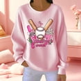 thumbnail image 2 of VKOYWKM Pink Breast Cancer Awareness Shirt Women Oversized Long Sleeve Drop Shoulder Textured Pullover Tops Crew Neck Sweatshirt Funny Graphic Tee Pink Ribbon In October Shirt, 2 of 6