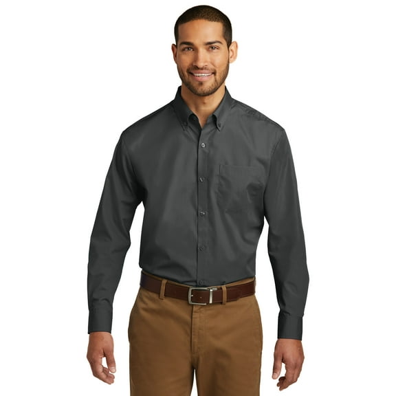 Long Sleeve Carefree Poplin Shirt. W100