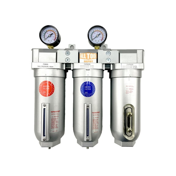 3/4" NPT SUPER DUTY Industrial Grade 3 Stages Filter Coalescing Desiccant Dryer System (MANUAL DRAIN)