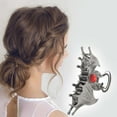 thumbnail image 2 of Unique Bargains 1 Pc Elegant Ruby Inlaid Animal Hair Clips Red Black, 2 of 5
